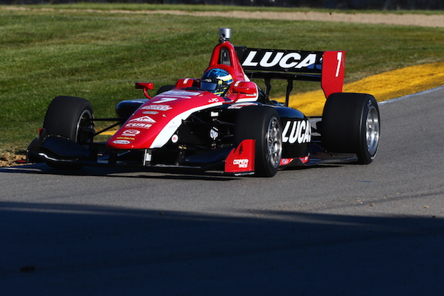 The No. 7 Lucas Oil sponsored Schmidt Peterson Motorsports with Curb-Agajanian car of RC Enerson will open the 2016 Indy Lights championship as one of the favorites (Photo courtesy of Indianapolis Motor Speedway, LLC Photography)