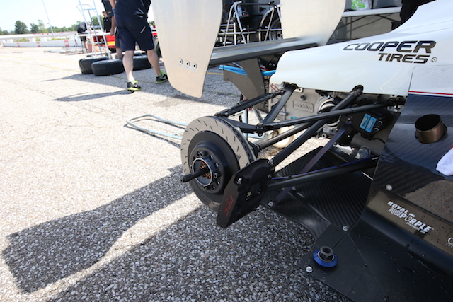 The PFC brakes that will stop the USF-17 (Photo courtesy of Indianapolis Motor Speedway, LLC Photography)
